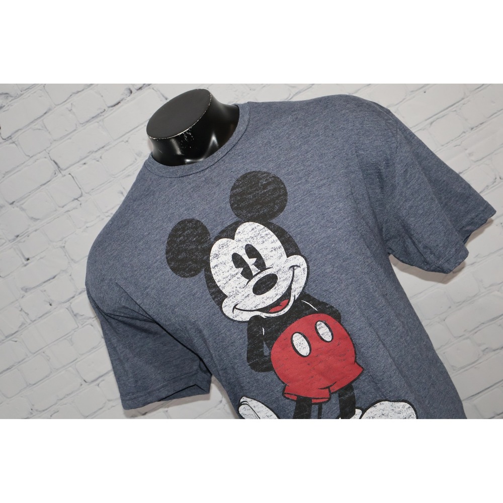 Disney Mickey and Friends T-Shirt Mens XXL Blue Distressed Graphic Short Sleeve